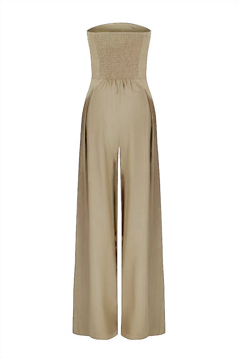 Loose Tube-top, Jumpsuit Ins Backless Wide Leg Overalls